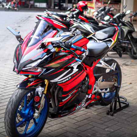 Desain Sticker Honda CBR 250RR Hitam Merah Fullbody 03
