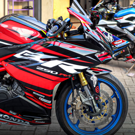 Desain Sticker Honda CBR 250RR Hitam Merah Fullbody 05