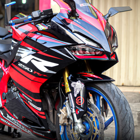 Desain Sticker Honda CBR 250RR Hitam Merah Fullbody 06