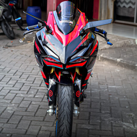 Desain Sticker Honda CBR 250RR Hitam Merah Fullbody 07