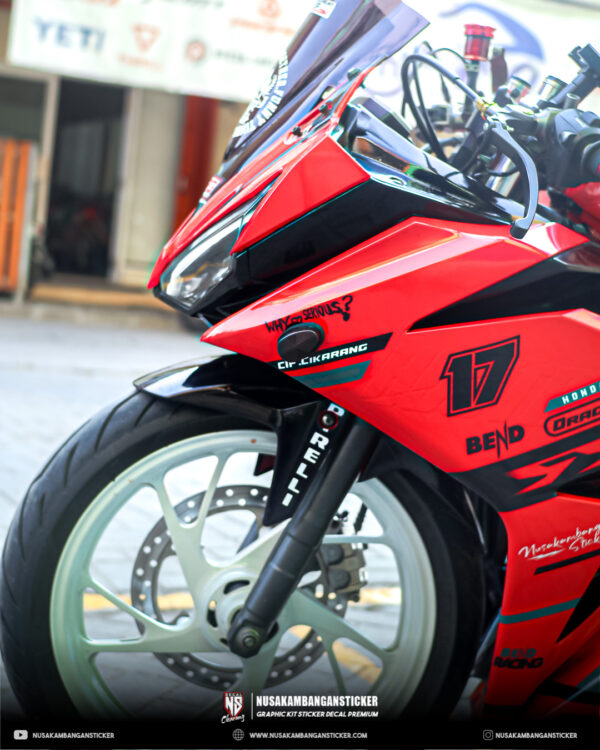 Desain Stiker Honda CBR 150R All New Merah Hitam Fullbody 06