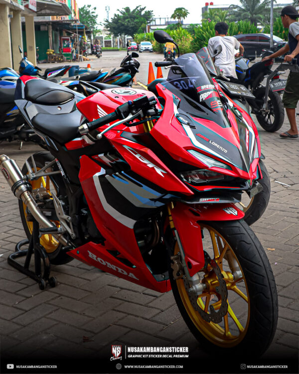 Desain Stiker Motor Honda CBR 150R 2021 Merah Fullbody 02