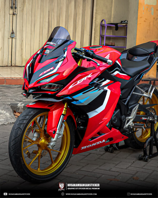 Desain Stiker Motor Honda CBR 150R 2021 Merah Fullbody 06
