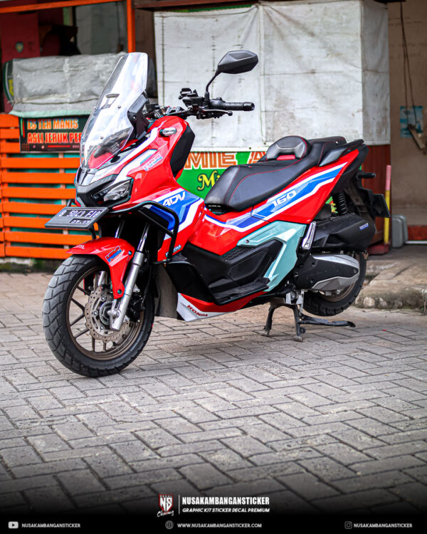 Stiker Motor Honda ADV 160 Merah Biru Fullbody 04