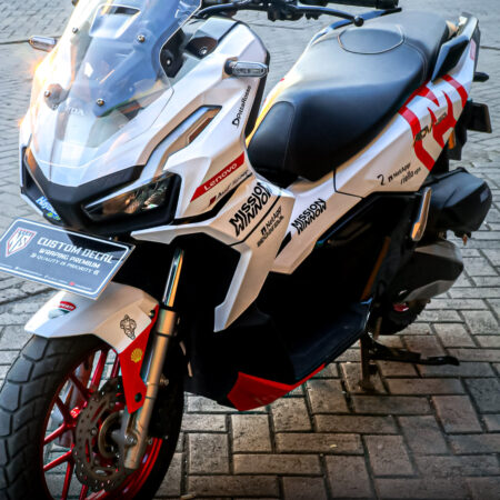 Stiker Motor Honda ADV 160 Mission Willow Putih Merah Fullbody 03