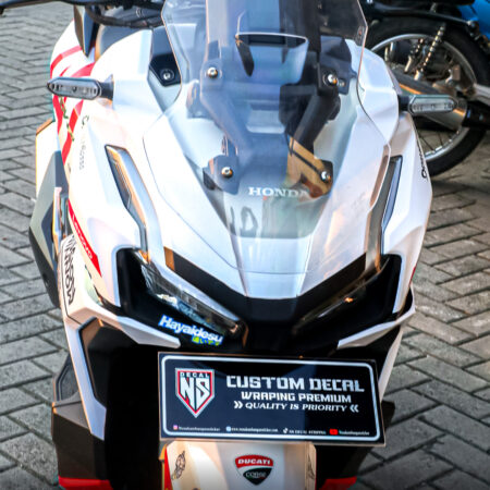 Stiker Motor Honda ADV 160 Mission Willow Putih Merah Fullbody 07