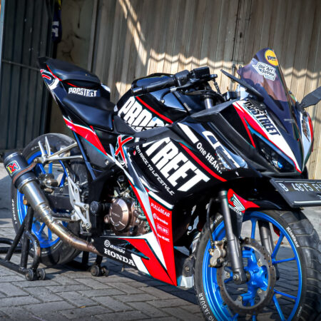 Stiker Motor Honda CBR 150R All New Prostreet Hitam Merah Fullbody 02