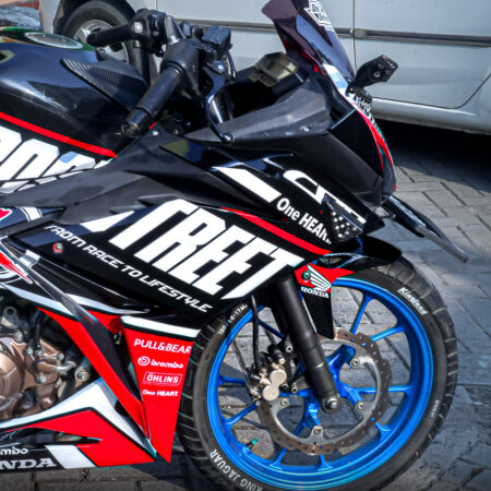 Stiker Motor Honda CBR 150R All New Prostreet Hitam Merah Fullbody 03