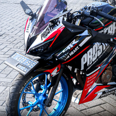 Stiker Motor Honda CBR 150R All New Prostreet Hitam Merah Fullbody 04