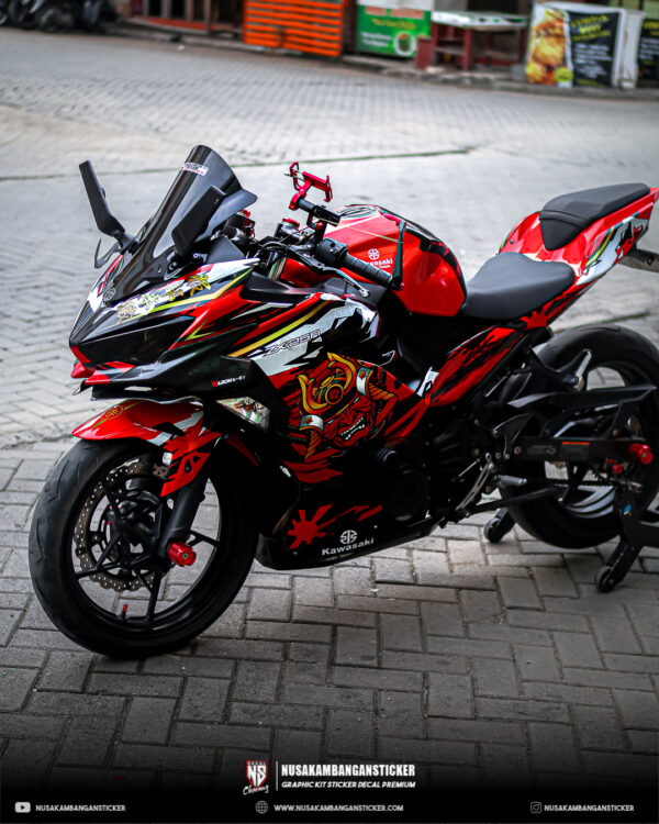 Stiker Motor Kawasaki all new ninja 250 fi Samurai Merah 01
