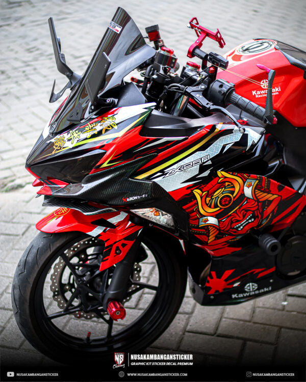Stiker Motor Kawasaki all new ninja 250 fi Samurai Merah 03