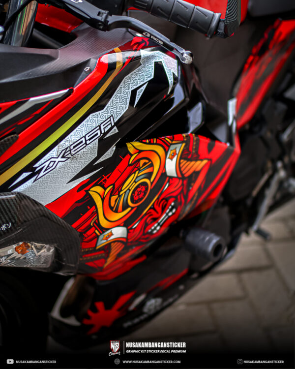 Stiker Motor Kawasaki all new ninja 250 fi Samurai Merah 06