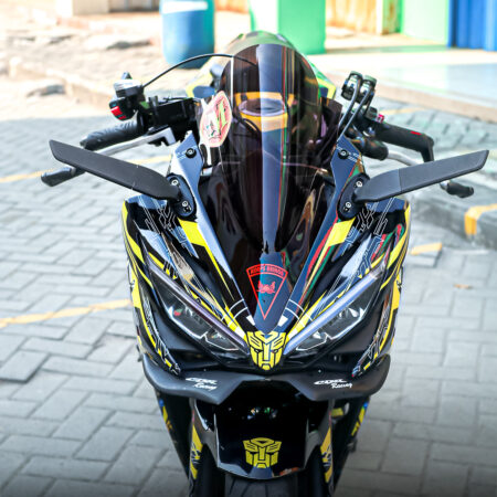 Stiker Striping Honda CBR 150R All New Transformers Kuning Hitam Fullbody 07
