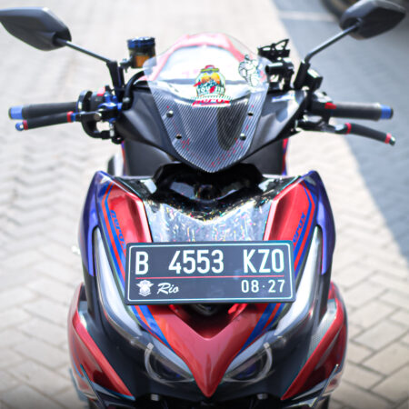 Desain Stiker Yamaha Aerox Connected Biru Merah Fullbody 07
