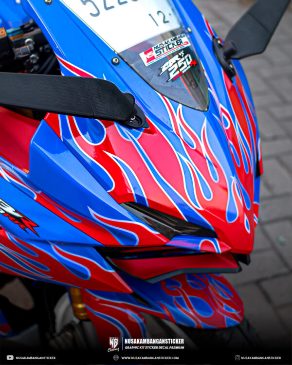Stiker Desain Motor Honda CBR 250RR Biru Merah FullBody 05