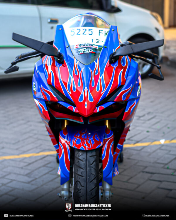Stiker Desain Motor Honda CBR 250RR Biru Merah FullBody 07