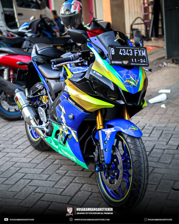 Stiker Motor Yamaha R15 V3 Biru Kuning Fullbody 05
