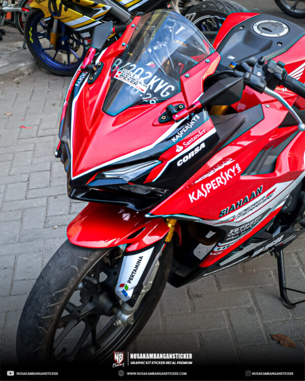 Decal Sticker Honda CBR 15R 2021 Kaspersky Merah Putih Fullbody 03