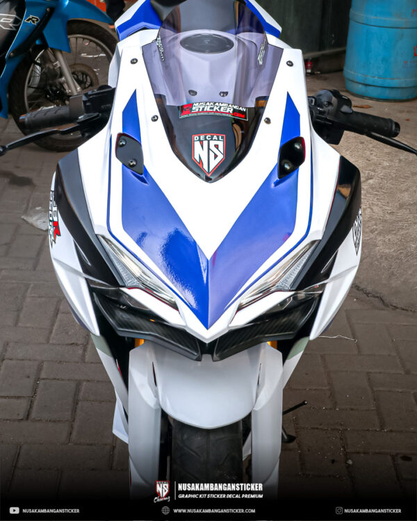 Decal Stiker Motor Honda CBR 250RR Putih Biru Fullbody 07
