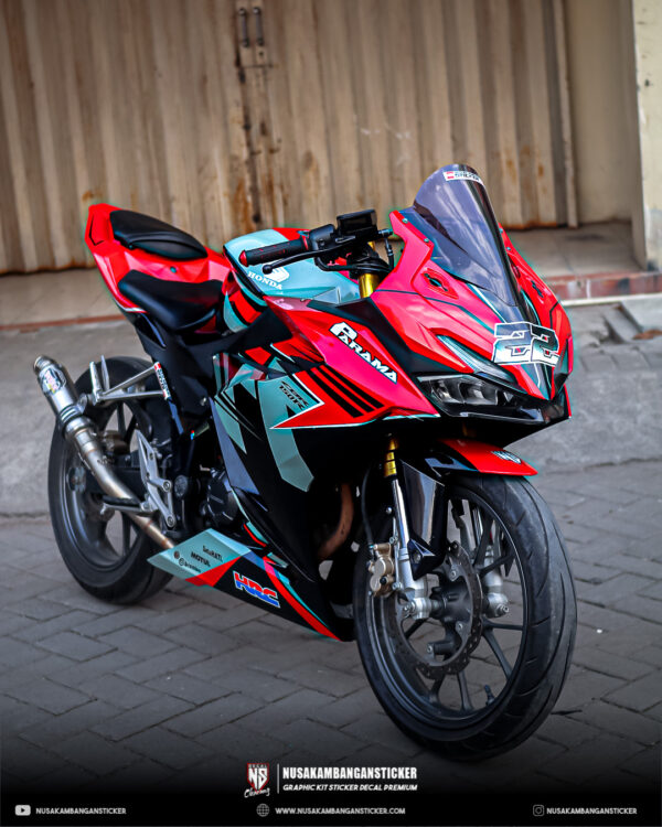 Desain Sticker Honda CBR 150R 2021 Merah Abu abu Fullbody 03
