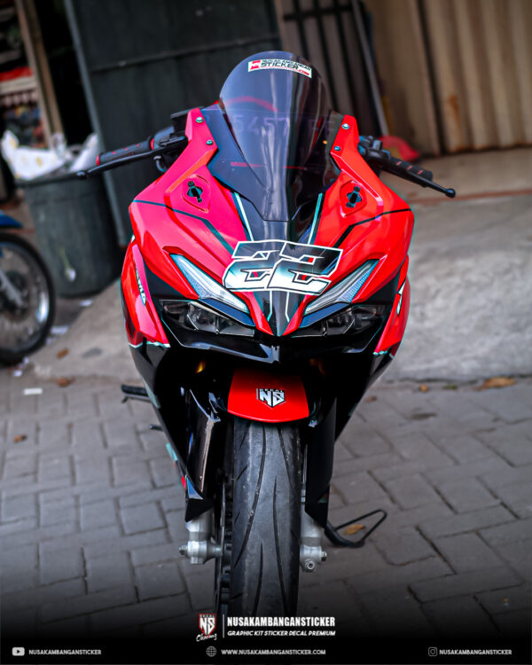Desain Sticker Honda CBR 150R 2021 Merah Abu abu Fullbody 07