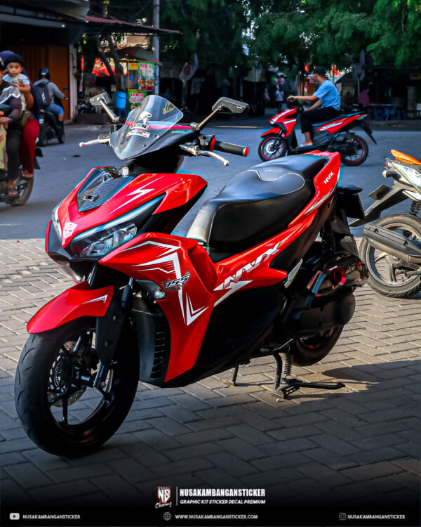 Desain Sticker Motor Yamaha Aerox Connected Merah Fullbody 03