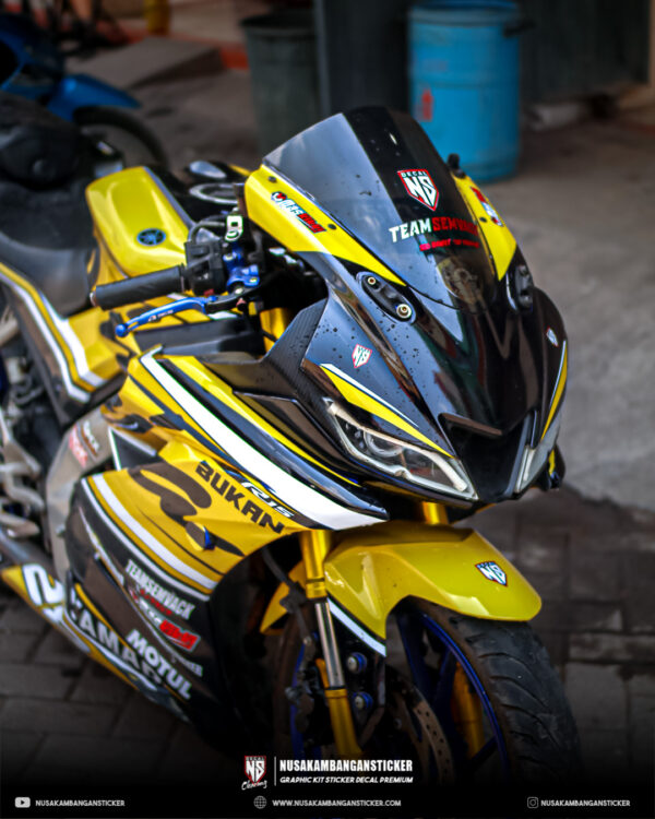 Desain Sticker Motor Yamaha R15 V3 Kuning Gold Hitam Fullbody 06