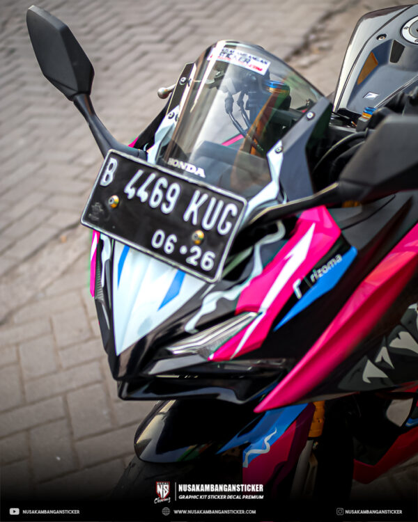 Desain Stiker Honda CBR 150R 2021 Ungu Hitam Fullbody 06