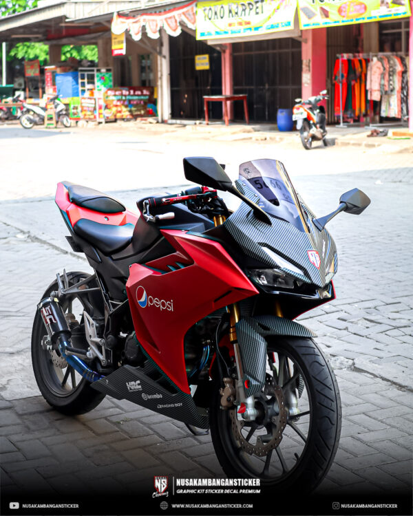 Stiker Motor Honda CBR 150R 2021 Merah Abu abu Fullbody 02