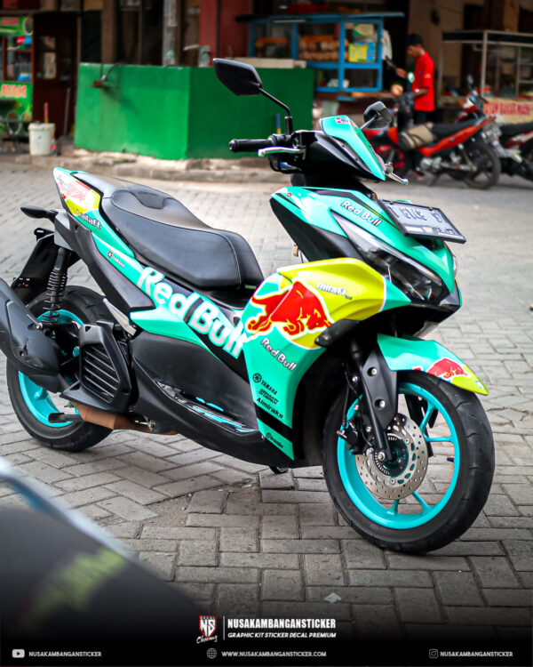 Stiker Motor Yamaha Aerox Connected Banteng Hijau Tosca Fullbody 02
