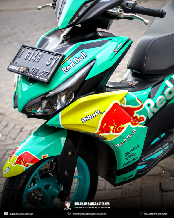 Stiker Motor Yamaha Aerox Connected Banteng Hijau Tosca Fullbody 03