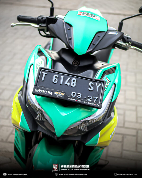 Stiker Motor Yamaha Aerox Connected Banteng Hijau Tosca Fullbody 07