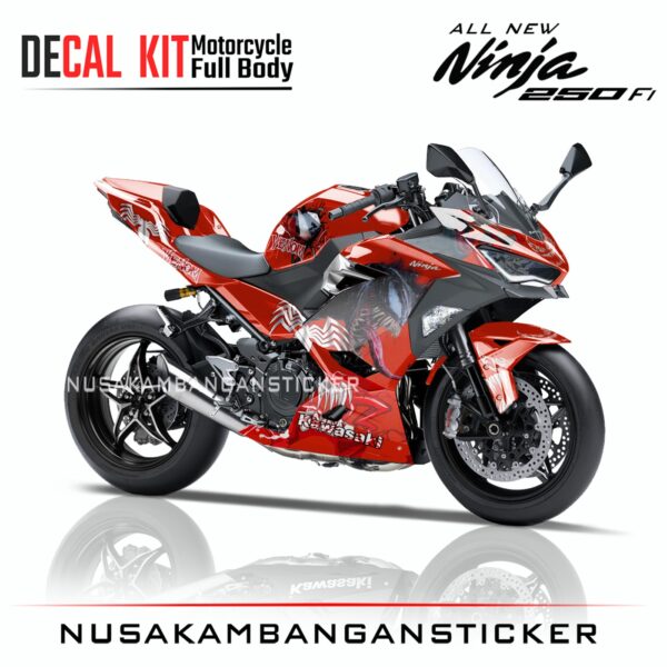 DECAL KIT ALL NEW NINJA 250 FI MERAH VENOM STICKER FULLBODY