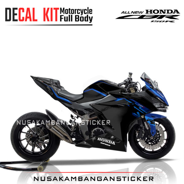 DECAL KIT STICKER CBR 150R 2021 THREE COLOUR BLACK RACING FULLBODY