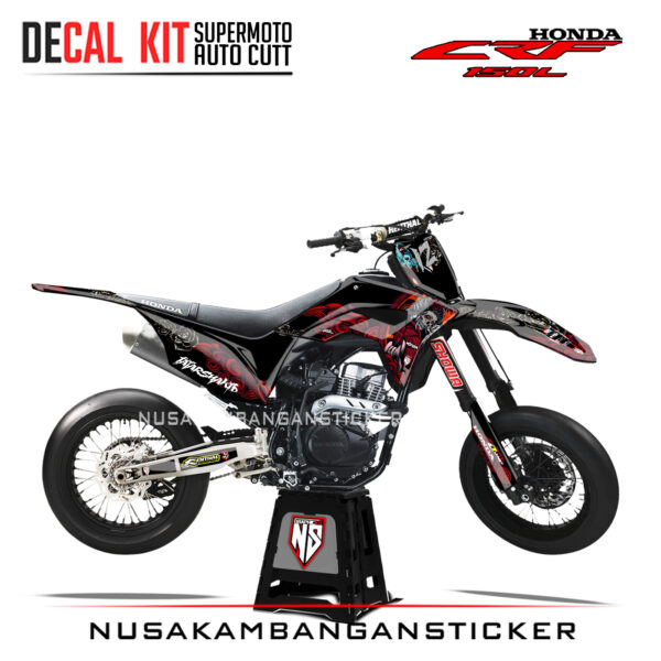 DECAL KIT STICKER SUPERMOTO HONDA CRF 150 DESAIN ORNAMEN JEPANG GEISHA RACING CROSS GRAPHIC DECAL