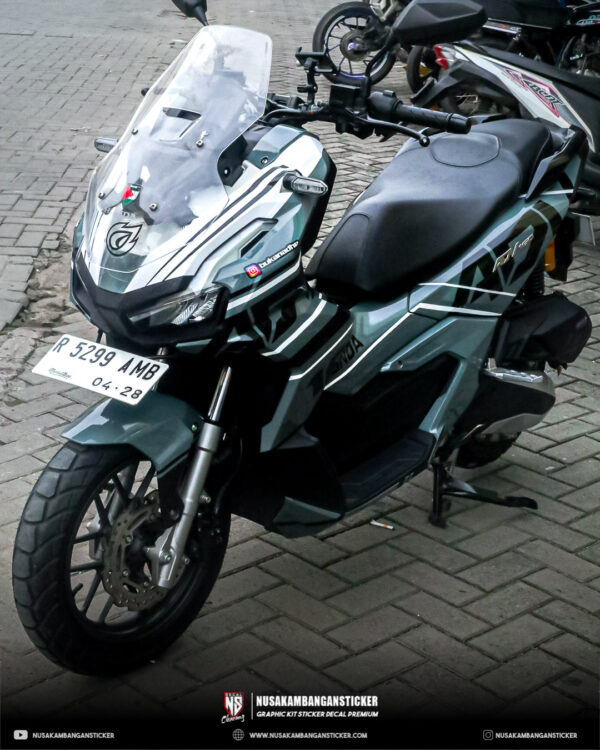 DECAL STICKER ADV 160 ABU ABU KOMBINASI GRAFIS PUTIH FULLBODY