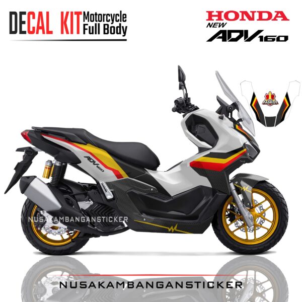 DECAL STICKER ADV 160 PUTIH KOMBINASI CARBON GRAFIS FULLBODY