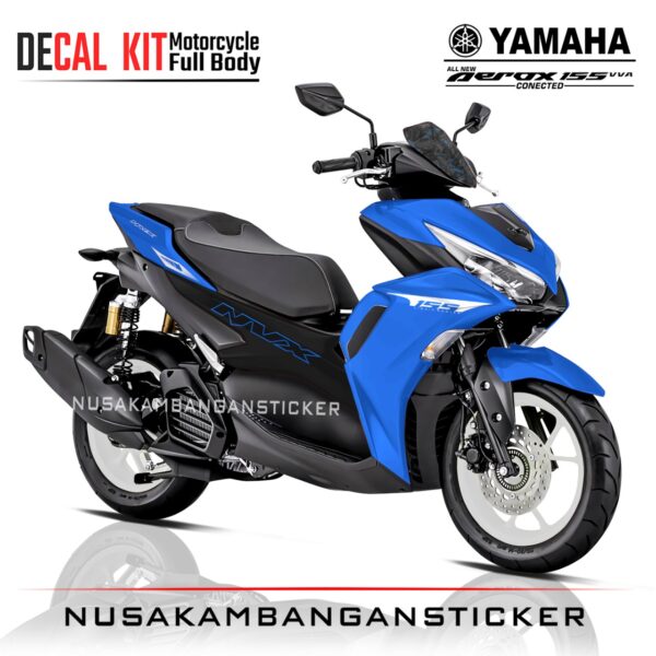 DECAL STICKER AEROX 155 CONECTED NVX BIRU HITAM FULLBODY