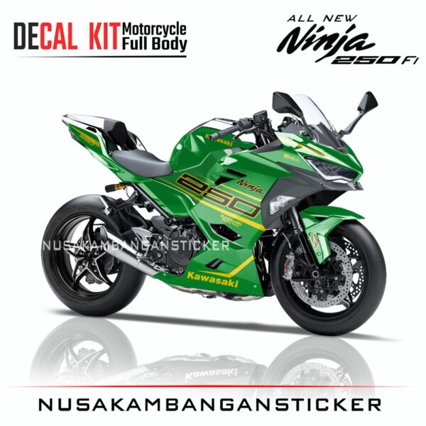 DECAL STICKER ALL NEW NINJA 250 FI HIJAU GRAFIS GOLD FULLBODY