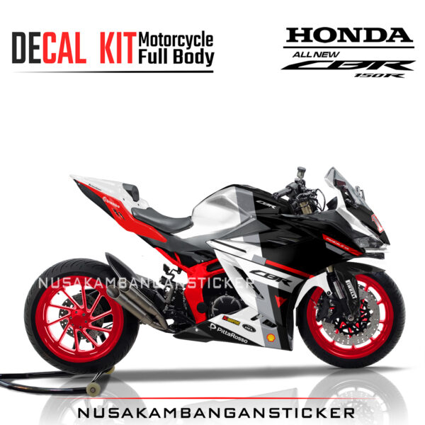 DECAL STICKER CBR 150 R 2021 HITAM PUTIH FULLBODY