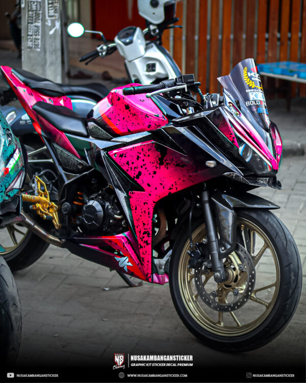 DECAL STICKER CBR 150R ALL NEW MOTIF BERCAK HITAM FULLBODY