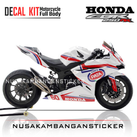 DECAL STICKER CBR 250 RR LIVERY RWB 2021 MOTO BIKE PATA WHITE FULLBODY