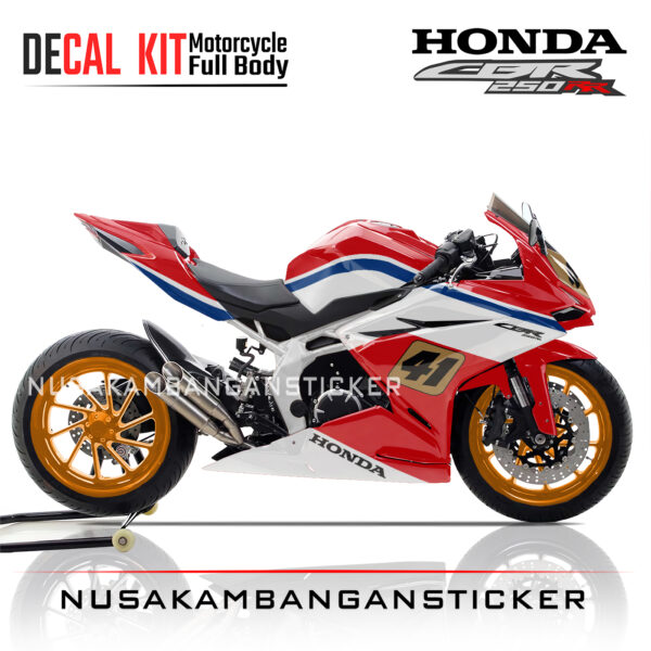 DECAL STICKER CBR 250 RR MERAH GRAFIS BIRU 41 FULLBODY