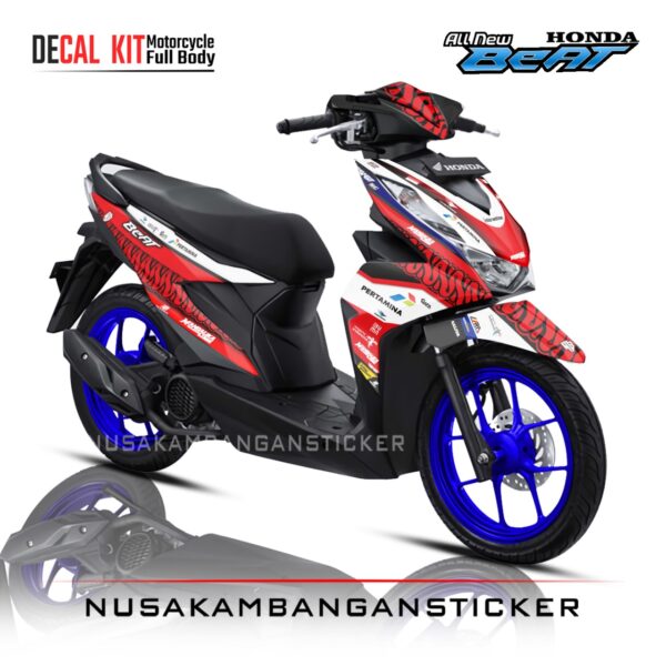 DECAL STICKER HONDA BEAT MANDALIKA MERAH FULLBODY