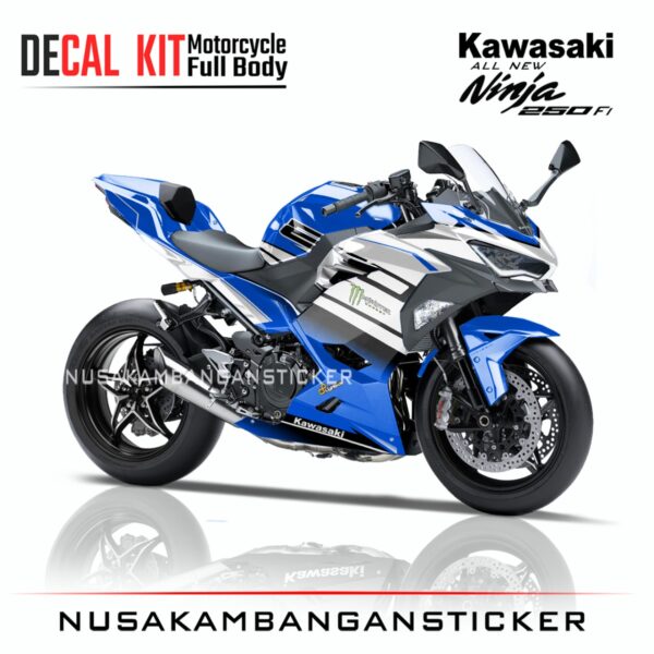 DECAL STICKER KIT ALL NEW NINJA 250 FI BIRU PUTIH FULLBODY