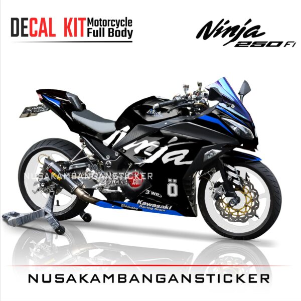 DECAL STICKER NINJA 250 FI HITAM PUTIH FULLBODY