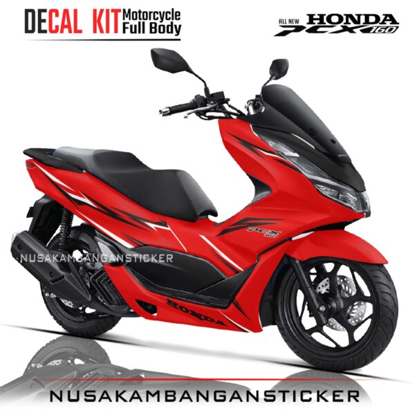 DECAL STICKER PCX 160 MERAH GRAFIS HITAM PUTIH FULLBODY