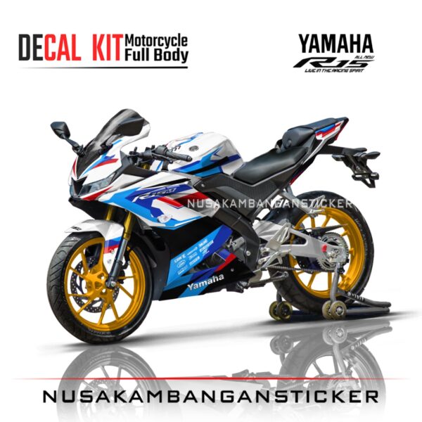 DECAL STICKER R15 V3 BIRU PUTIH GRAFIS RACING FULLBODY