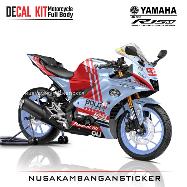 DECAL STICKER R15 V4 LIVERY MERAH BIRU RACING FULLBODY