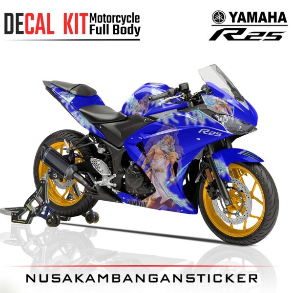 DECAL STICKER R25 OLD BIRU MOTIF PETIR FULLBODY